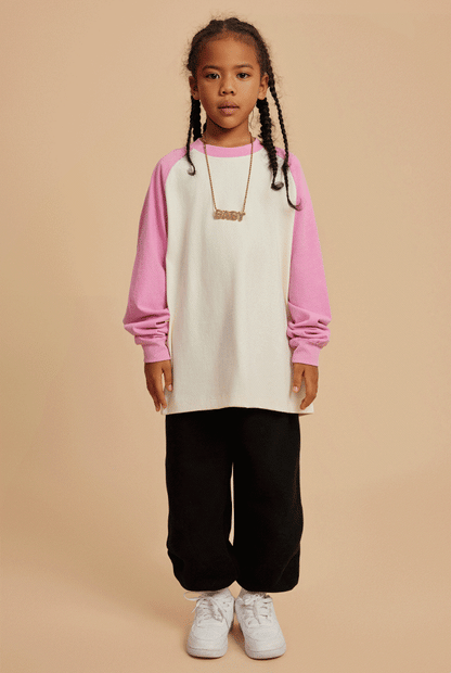 Kids Contrast Sleeve Crew