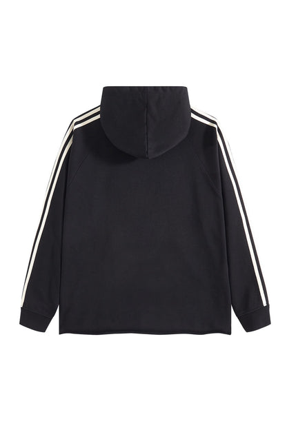 Side Stripe Distressed Hoodie