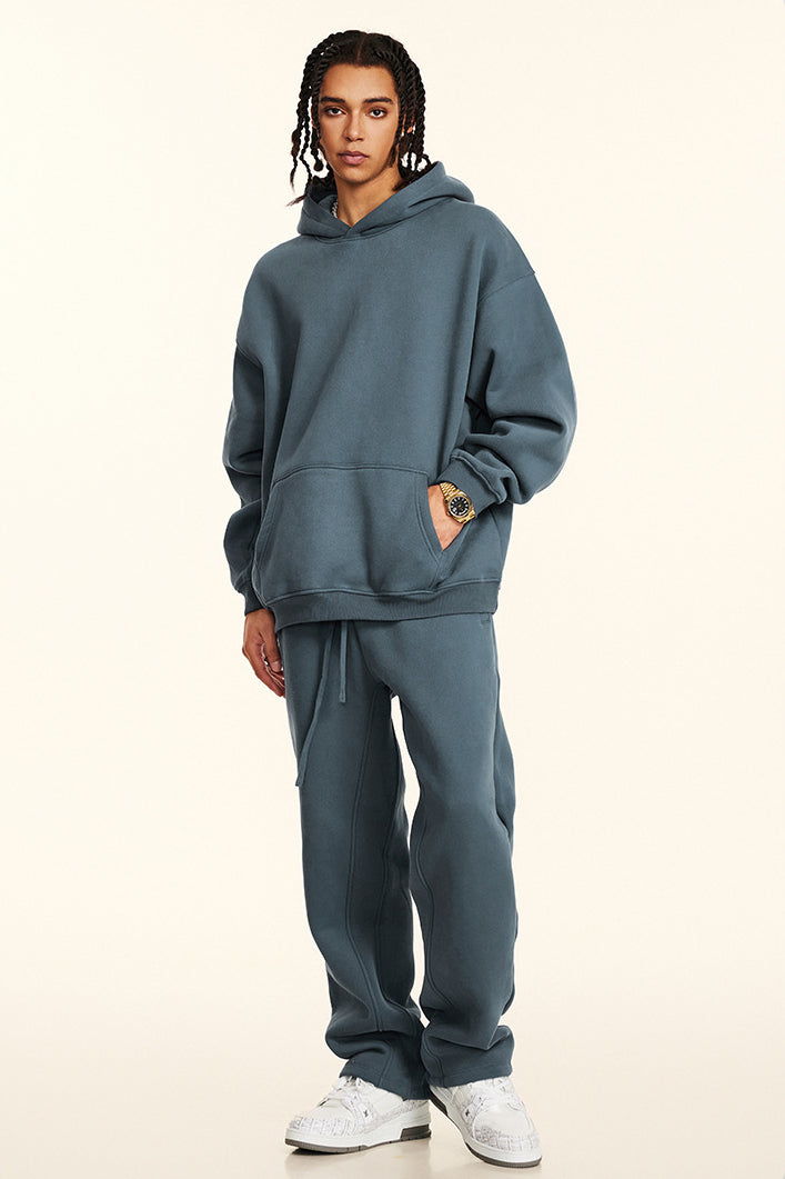 345GSM Fleece Solid Oversized Hoodie