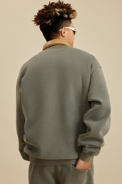 355G Washed Fleece Crew