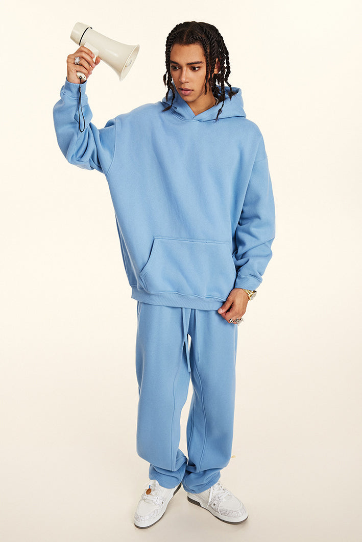 345GSM Fleece Solid Oversized Hoodie