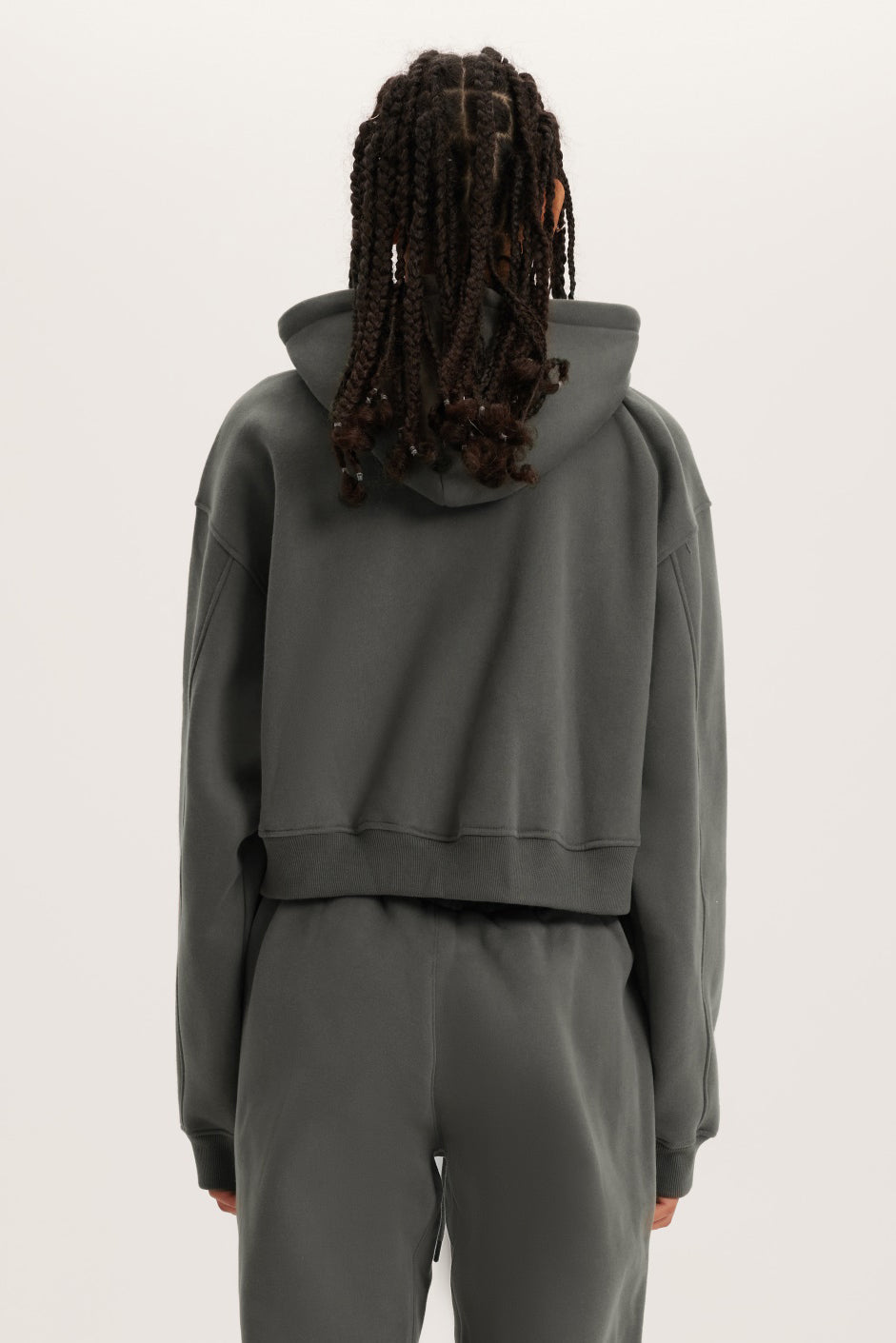 Basic Fleece Crop Hoodie
