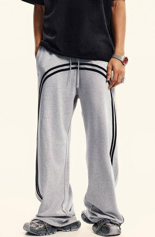 380GSM Washed Stripe Zip Up Sweatpant