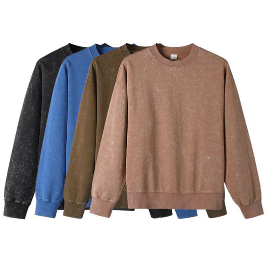 430 GSM 100% Cotton Washed Sweater Customized Sweater