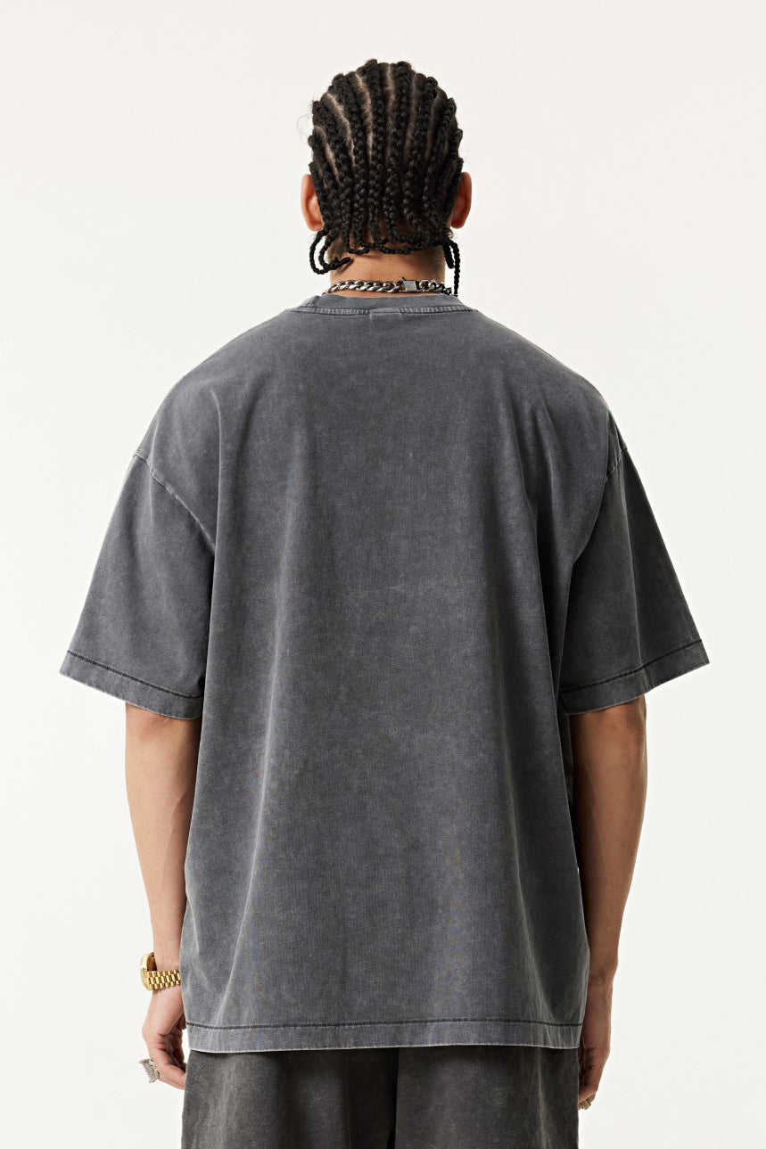 285GSM Pigment Dyed Washed Tee