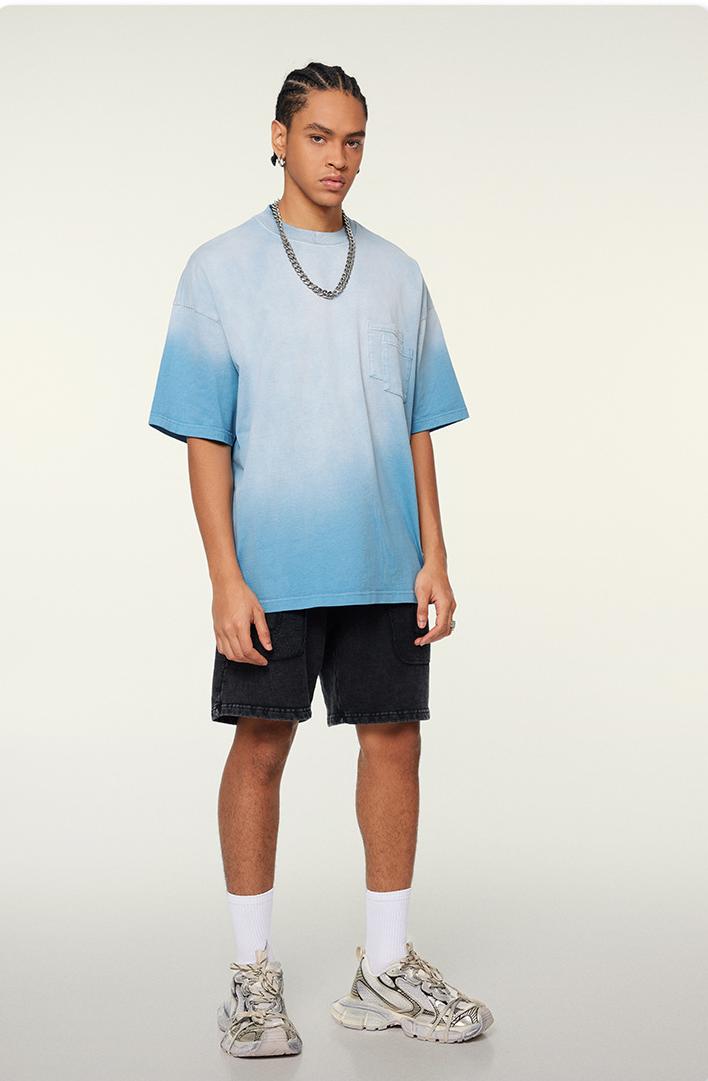 310GSM Gradient Sprayed Tee