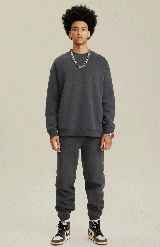 345G Fleece Solid Sweatpants