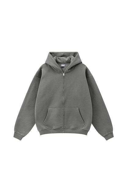 345GSM Fleece Solid Color Zipper Jacket