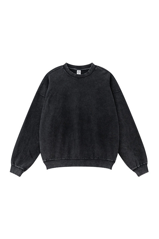 100% Cotton 380GSM Gradient Washed Long Sleeve Crew