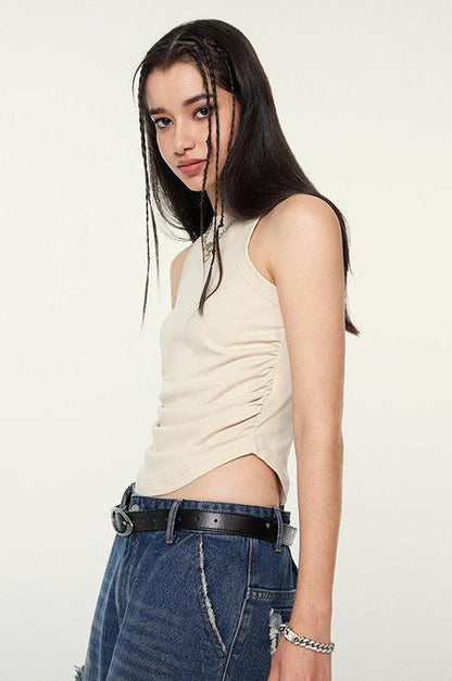 235GSM Ruched Coolness Material Washed Vest