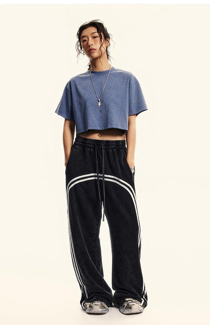 230GSM Stone Washed Crop Tee