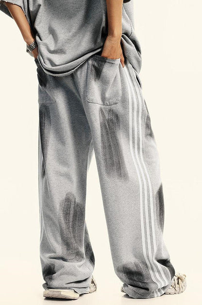 380GSM Brush Dyed Stripe Side Sweatpants