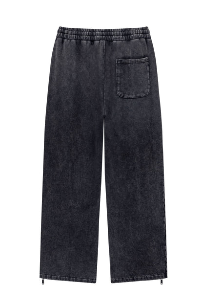 380GSM Washed Stripe Zip Up Sweatpant