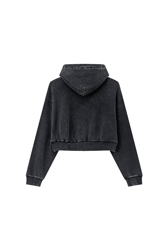 380GSM Gradient Washed Crop Hoodie