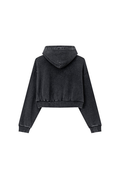 380GSM Gradient Washed Crop Hoodie