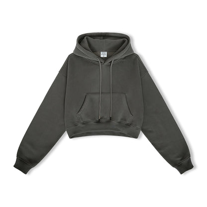 Basic Fleece Crop Hoodie