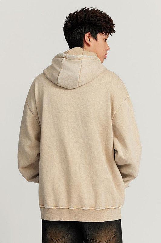 420GSM Digital Printed Pigment Dyed Hoodie