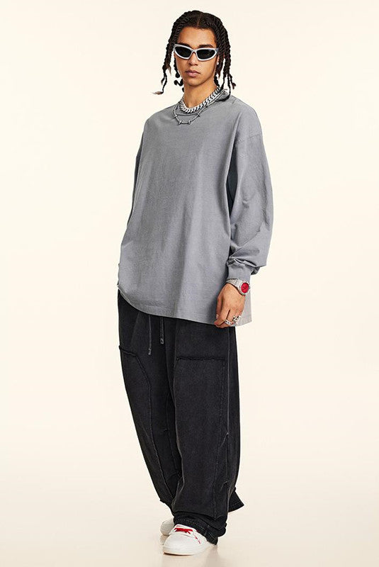 100% Cotton 250GSM Pigment Dyed Long Sleeve Crew