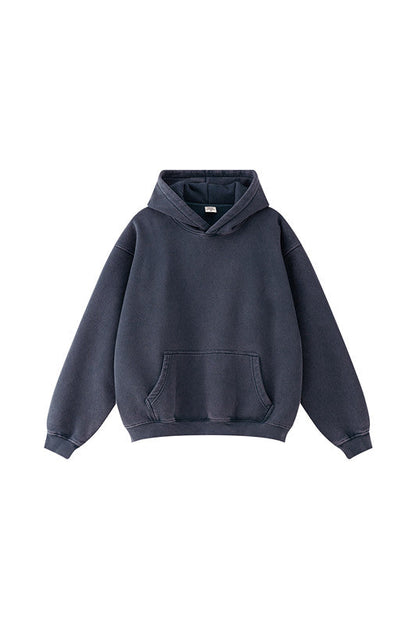332GSM Pigment Dyed Washed Fleece Hoodie