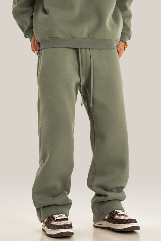 345GSM Relaxed Solid Color Fleece Sweatpants