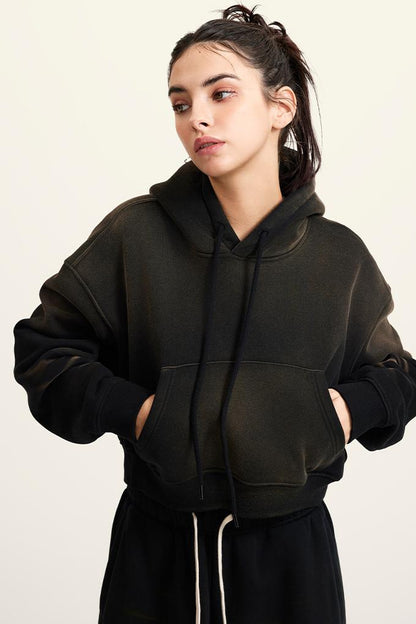 Washed Gradient Fleece Hoodie
