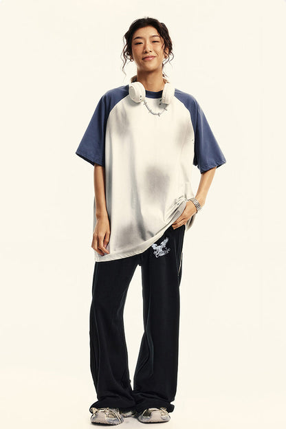 380GSM?Stripe Side Screen Printed Sweatpants