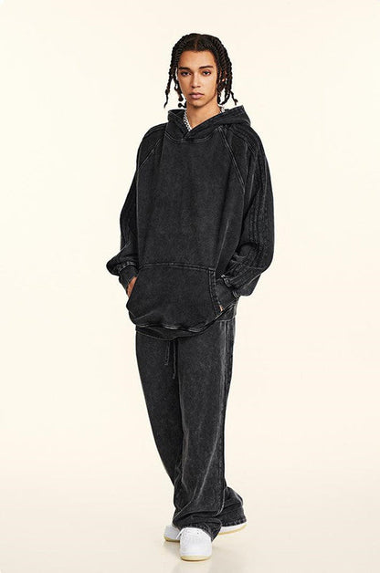 410GSM Stripe Side Pigment Dyed Hoodie