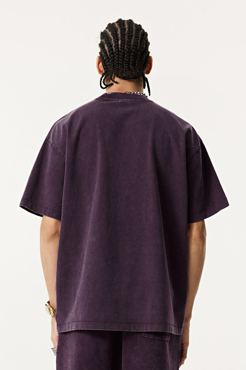 285GSM Pigment Dyed Washed Tee