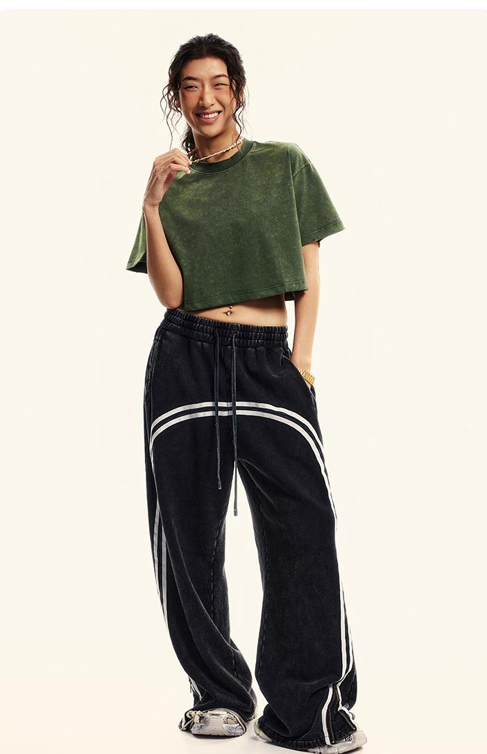 230GSM Stone Washed Crop Tee