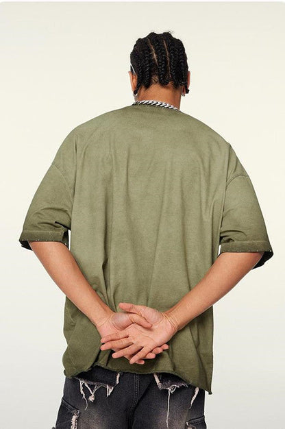 250GSM Distressed Gradient Washed Tee