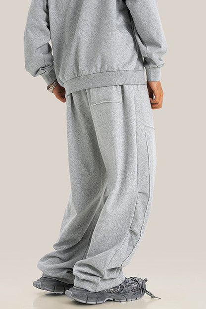 332GSM Patchwork Wash Out Fleece Sweatpants