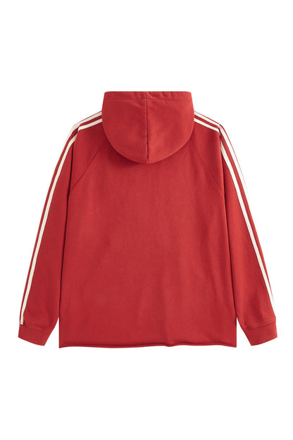 Side Stripe Distressed Hoodie