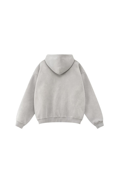 332GSM Spray Washed Fleece Zipper Hoodie