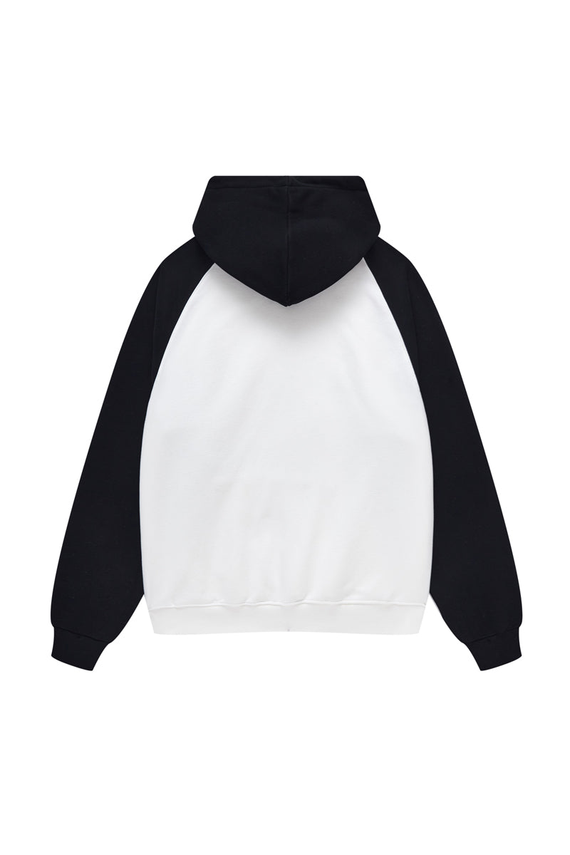 Contrast Sleeve Fleece Hoodie