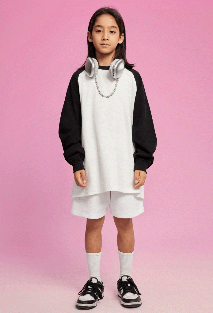 Kids Contrast Sleeve Crew