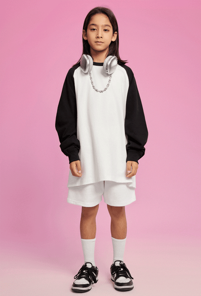 Kids Contrast Sleeve Crew