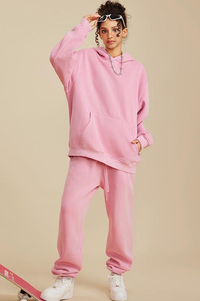 355G Washed Fleece Hoodie