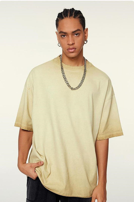 250GSM Distressed Gradient Washed Tee