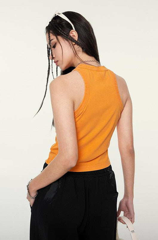 235GSM Washed Out Crop Vest