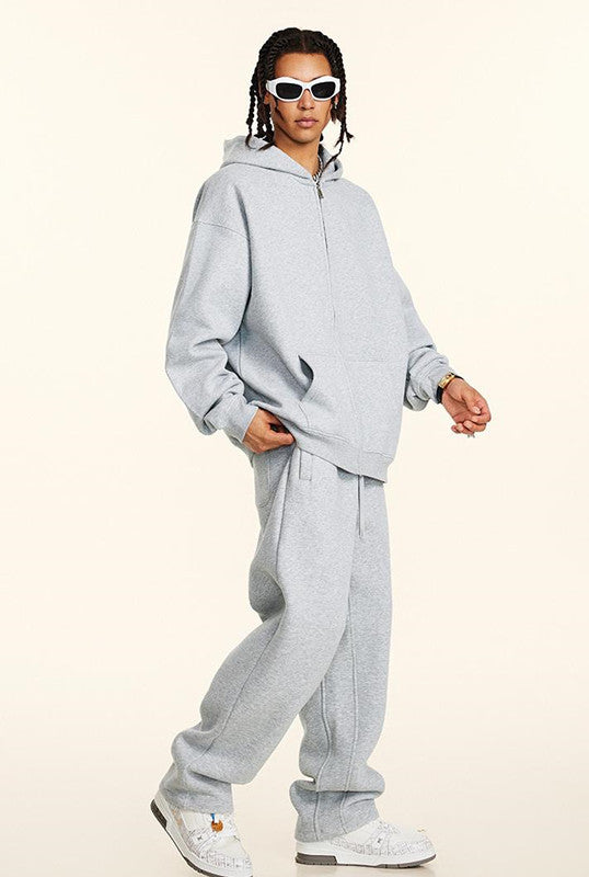 345GSM Fleece Solid Color Zipper Jacket