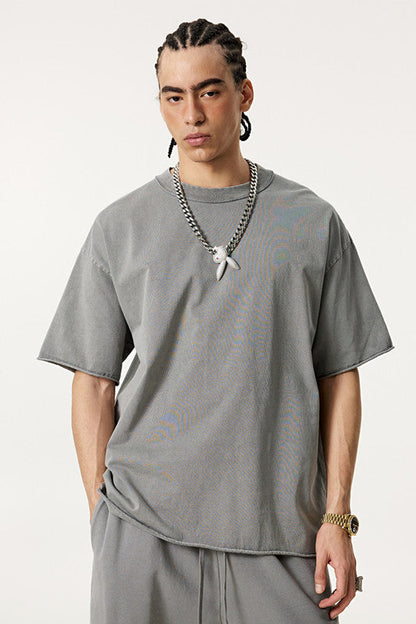 275GSM Distressed Pigment Dyed Tee