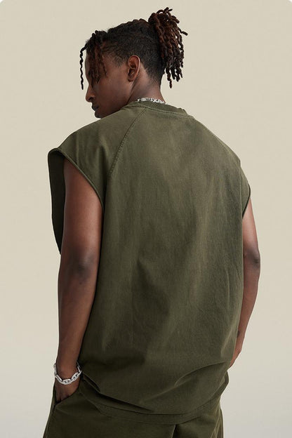 Washed Sleeveless Muscle Tee