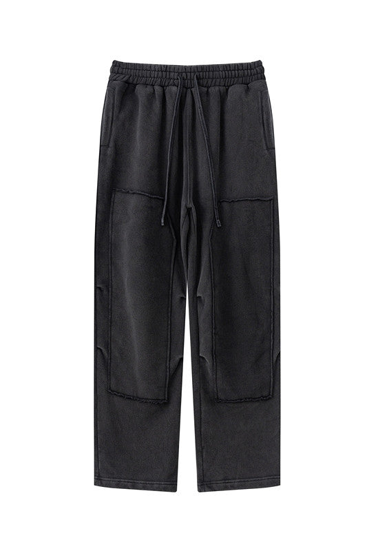 332GSM Patchwork Wash Out Fleece Sweatpants