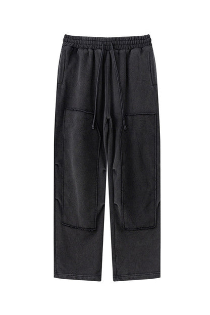 332GSM Patchwork Wash Out Fleece Sweatpants