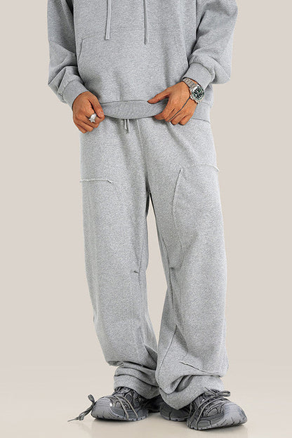 332GSM Patchwork Wash Out Fleece Sweatpants