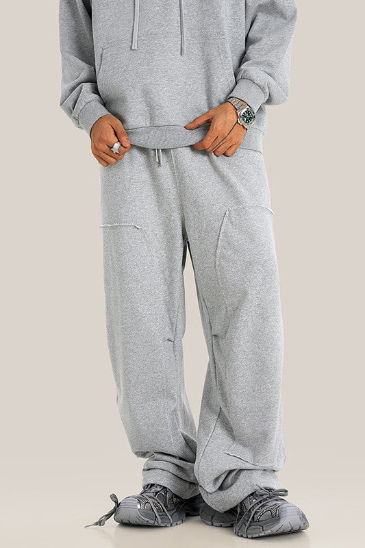 332GSM Patchwork Wash Out Fleece Sweatpants