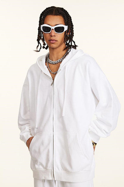 440GSM High Weight Solid Color Zipper Hoodie