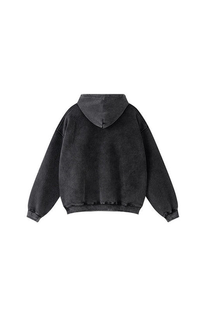 332GSM Pigment Dyed Washed Fleece Hoodie