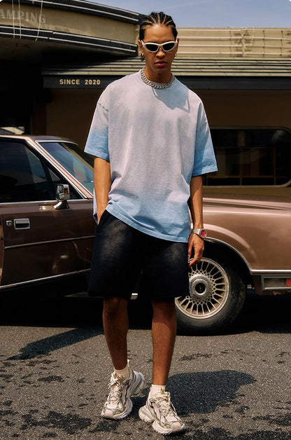 250GSM Distressed Washed Sun Fade Tee