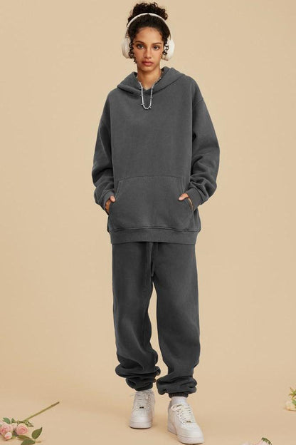 355G Washed Fleece Hoodie